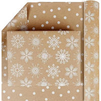 GESCHENKPAPIER Rolle Weihnachten 43 cm x 10 m Schneeflocken Dots Design - Braun, Papier (43/0.1/1000cm)