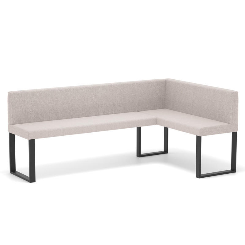 ECKBANK rechts SANA U Webstoff glatt, 128/168 cm Beige - Beige, Textil/Metall (128/168cm) - Idohome