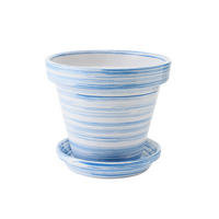 BLUMENTOPF BW Blau - Blau, Keramik (35/33cm) - J-Line