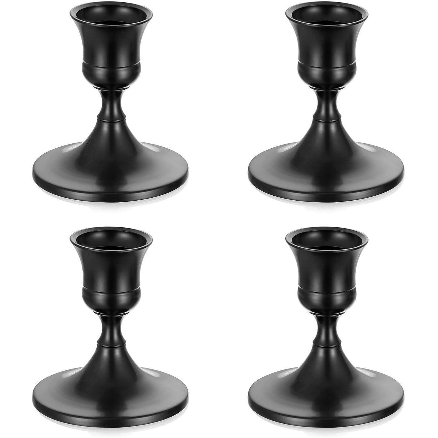 KERZENSTÄNDER 4er Set Schwarz Metall 7,5 cm - Schwarz, Metall (5/5/10cm)