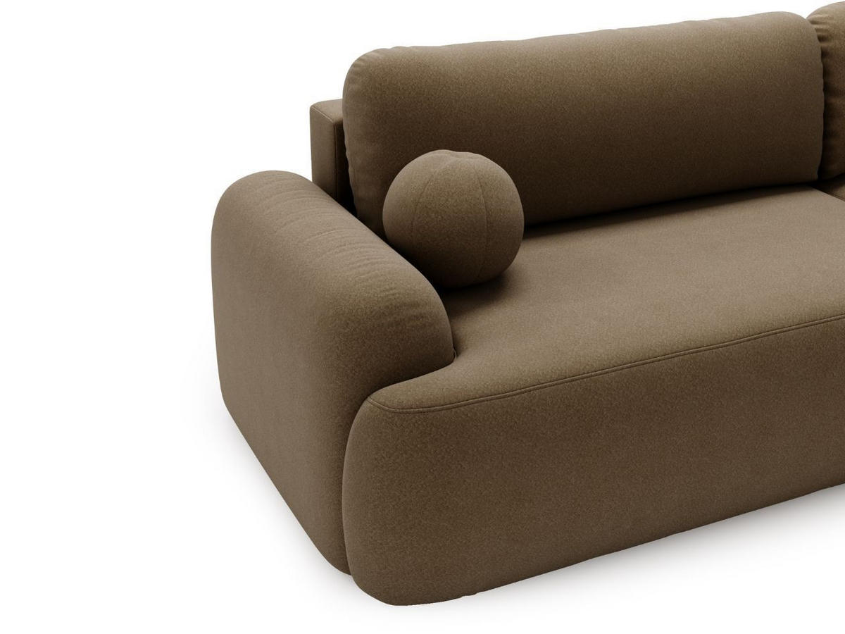 ECKSOFA Aurio Dunkelbraun Rechts - Dunkelbraun, Holz/Textil (261/177cm) - Graingold