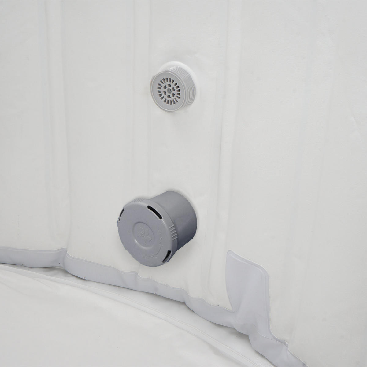 ERSATZ-WHIRLPOOL rund Grau, Weiß - Weiß/Grau, Textil (180/63/180cm) - MCW