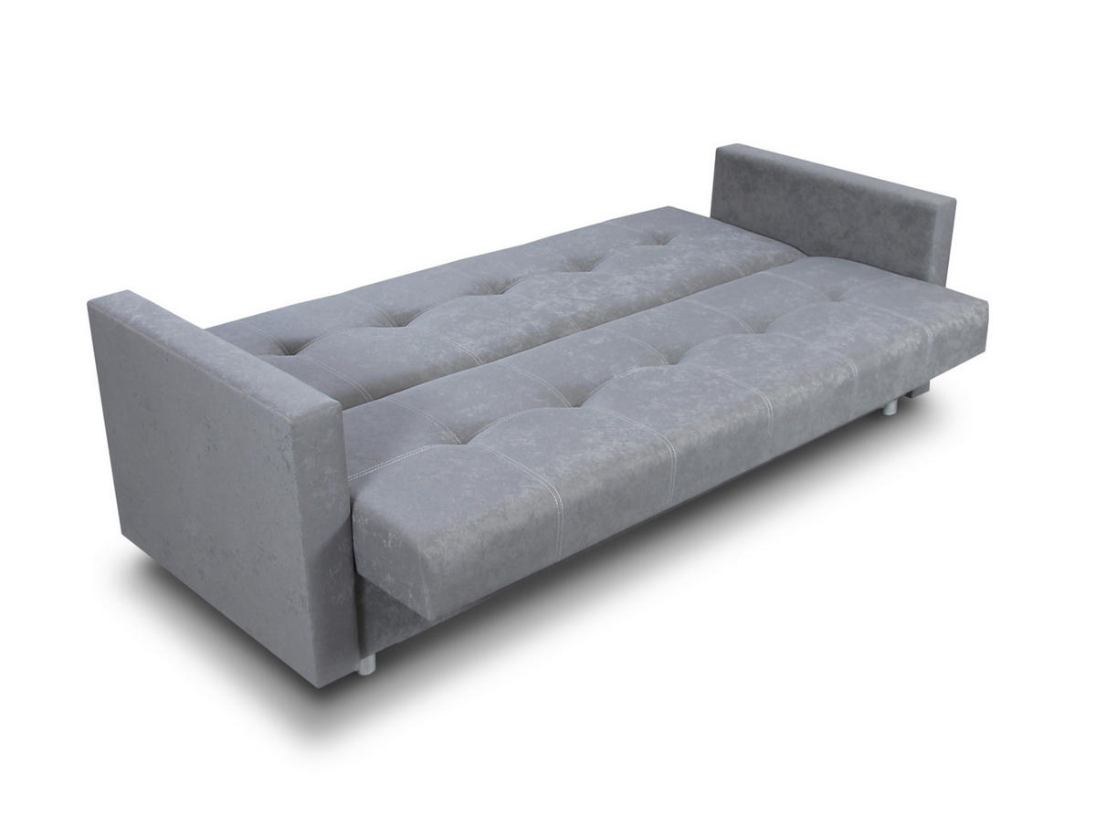 SCHLAFSOFA Dave - Silberfarben/Grün, Holz/Kunststoff (211/90/87cm)