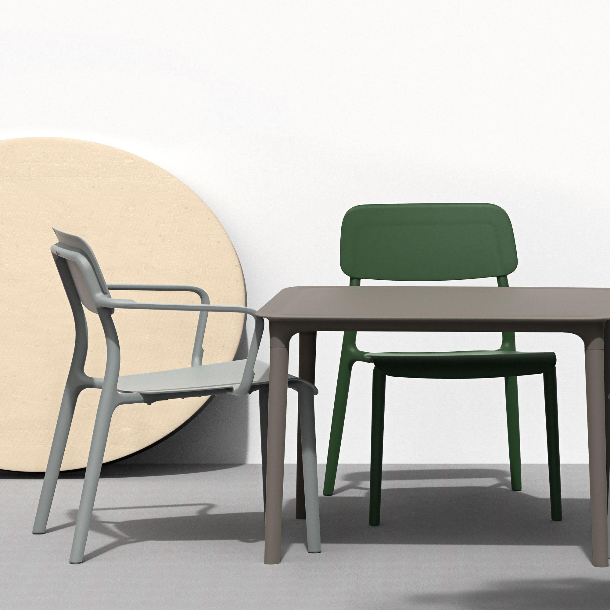 GARTENMÖBEL-SET GALIO, 3-tlg - Graubraun, Kunststoff - KONSIMO®