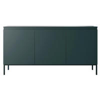 SIDEBOARD Bemmi Dunkelgrün mit Metallbeinen 150 cm - Dunkelgrün/Schwarz, Holzwerkstoff/Metall (150/77/35cm) - Selsey