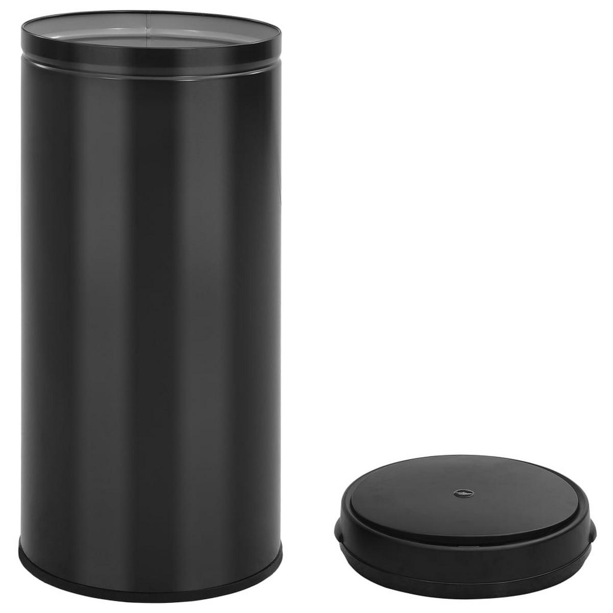 MÜLLEIMER mit Sensor 80L Schwarz Abfalleimer Automatik - Schwarz, Metall (36/86/36cm) - DELUKE