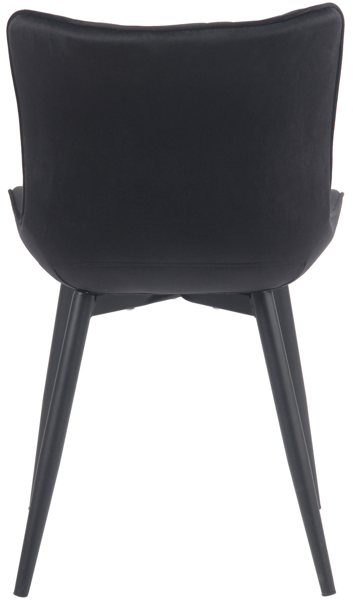 STUHL 2er Set Samt schwarz - Schwarz, Textil/Metall (50/80.5/62cm) - CLP