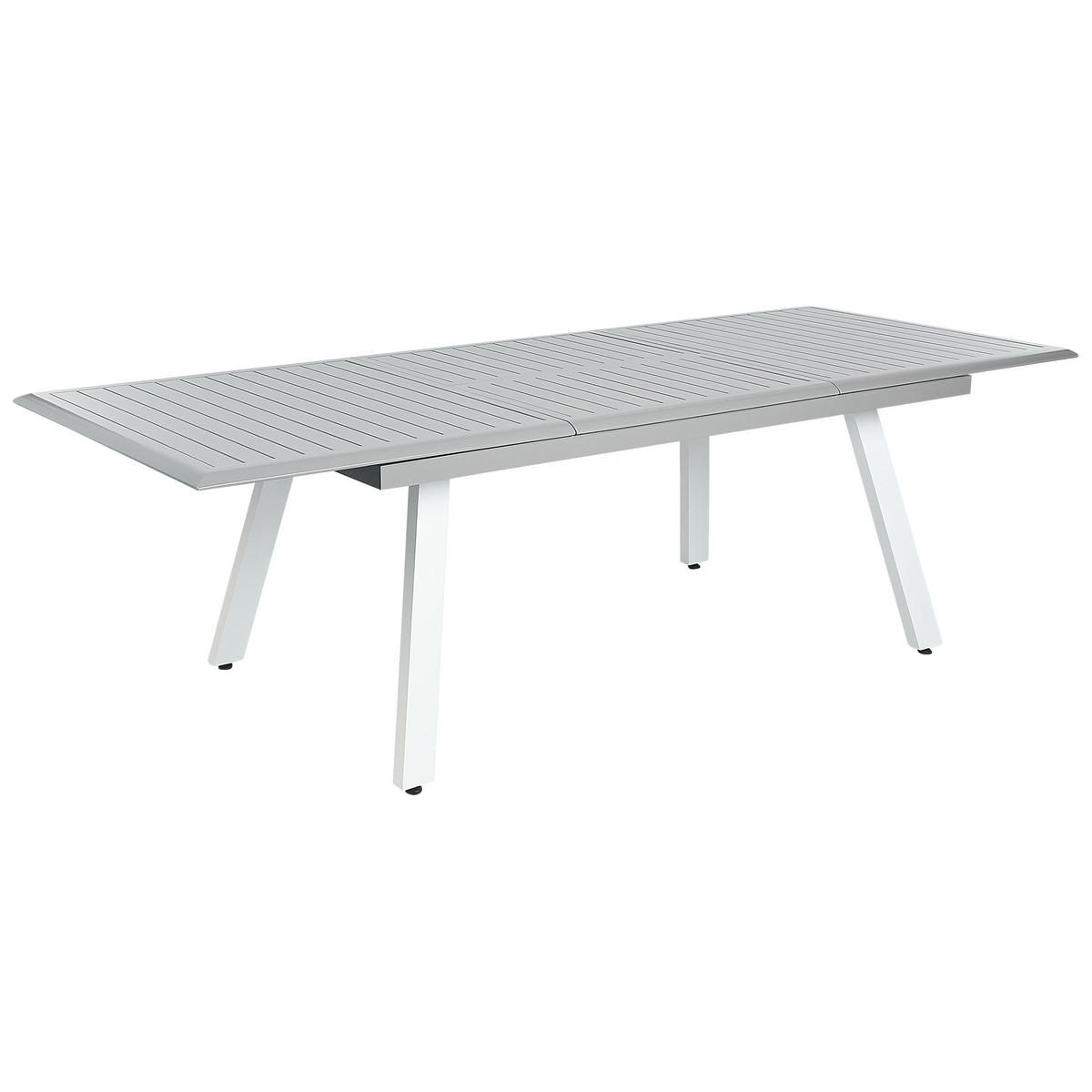 GARTENMÖBEL SET 8-Sitzer Aluminium grau Pereta - Weiß/Grau, Metall - Beliani