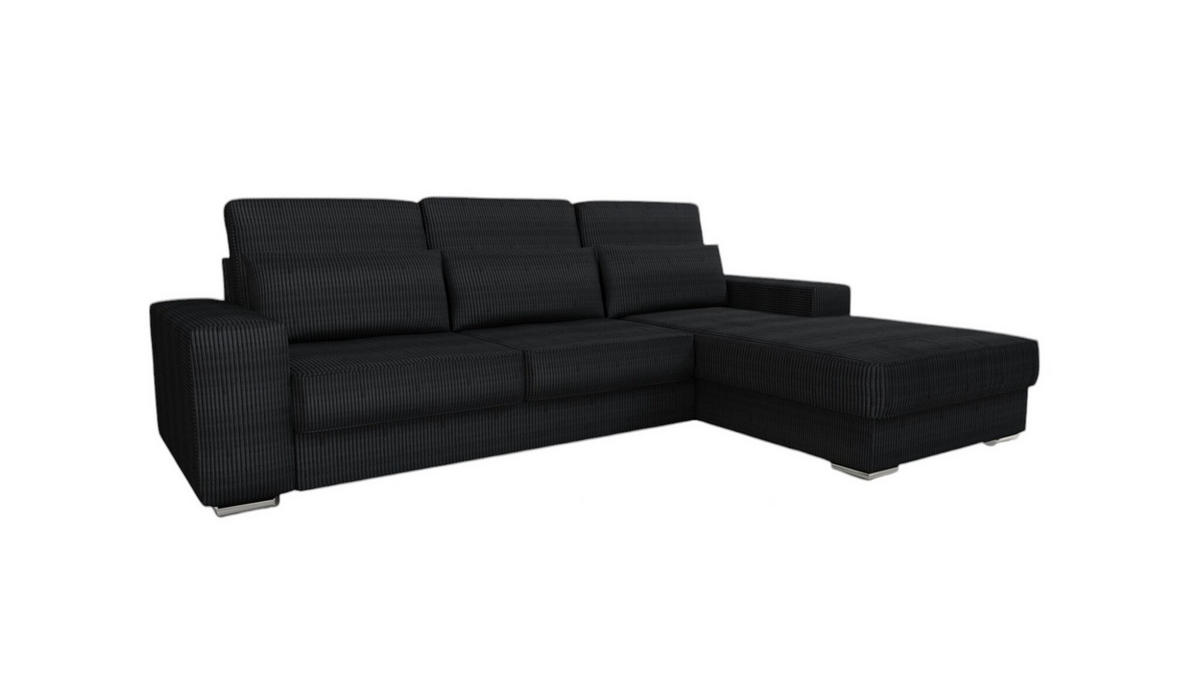 ECKSOFA Nevio In Scala - Schwarz, Holzwerkstoff/Textil (312/202cm) - Fun Möbel