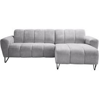 ECKSOFA Volare Mini ohne Schlaffunktion hellgrau rechts, Vega-Stoff - Hellgrau/Schwarz, Textil/Metall (256/165cm) - Beautysofa