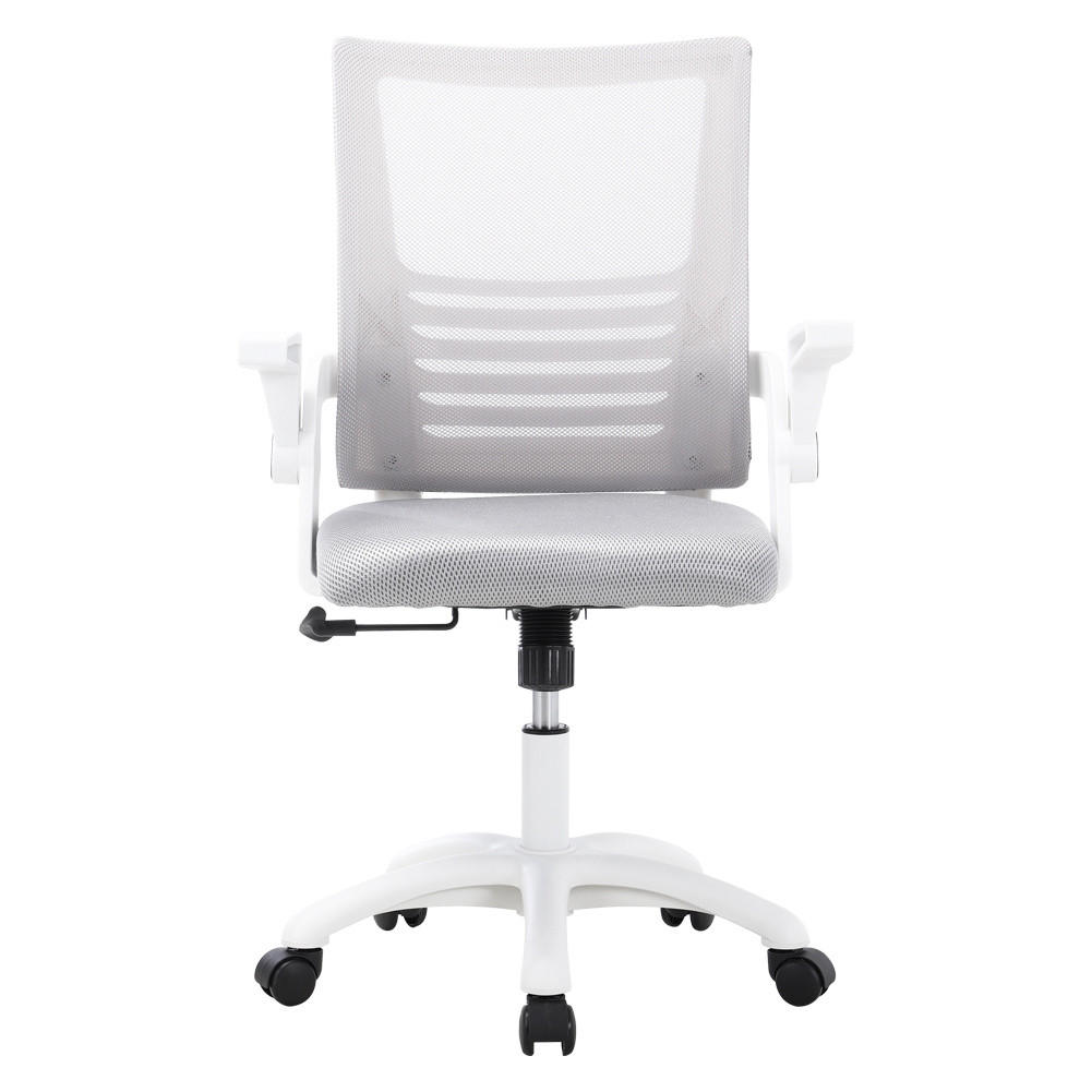 BÜROSTUHL Höhenverstellbar 360°-Drehbar Armlehnen Rollen Grau - Weiß/Grau, Kunststoff (60/101/45cm) - Livingandhome