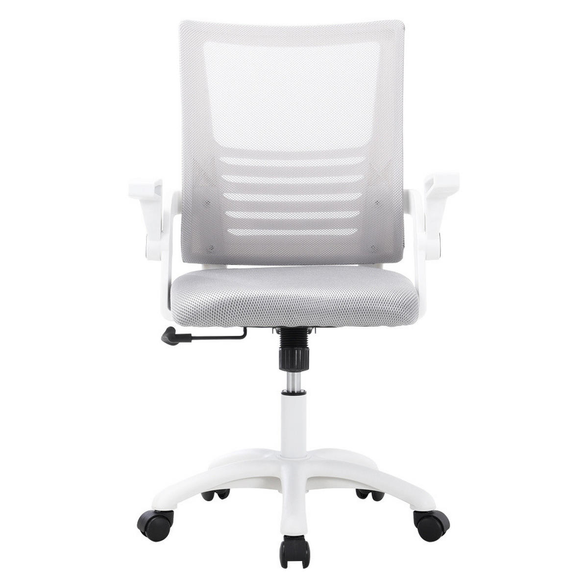 BÜROSTUHL Höhenverstellbar 360°-Drehbar Armlehnen Rollen Grau - Weiß/Grau, Kunststoff (60/101/45cm) - Livingandhome