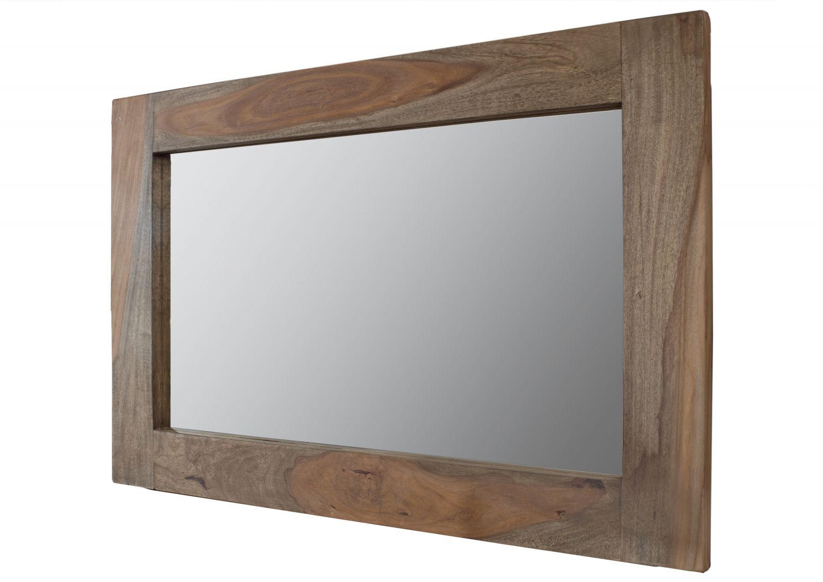 SPIEGEL Sheesham 90x3x60 grau geölt NATURE GREY #709 - Grau, Holz (90/60/3cm) - Massivmoebel24