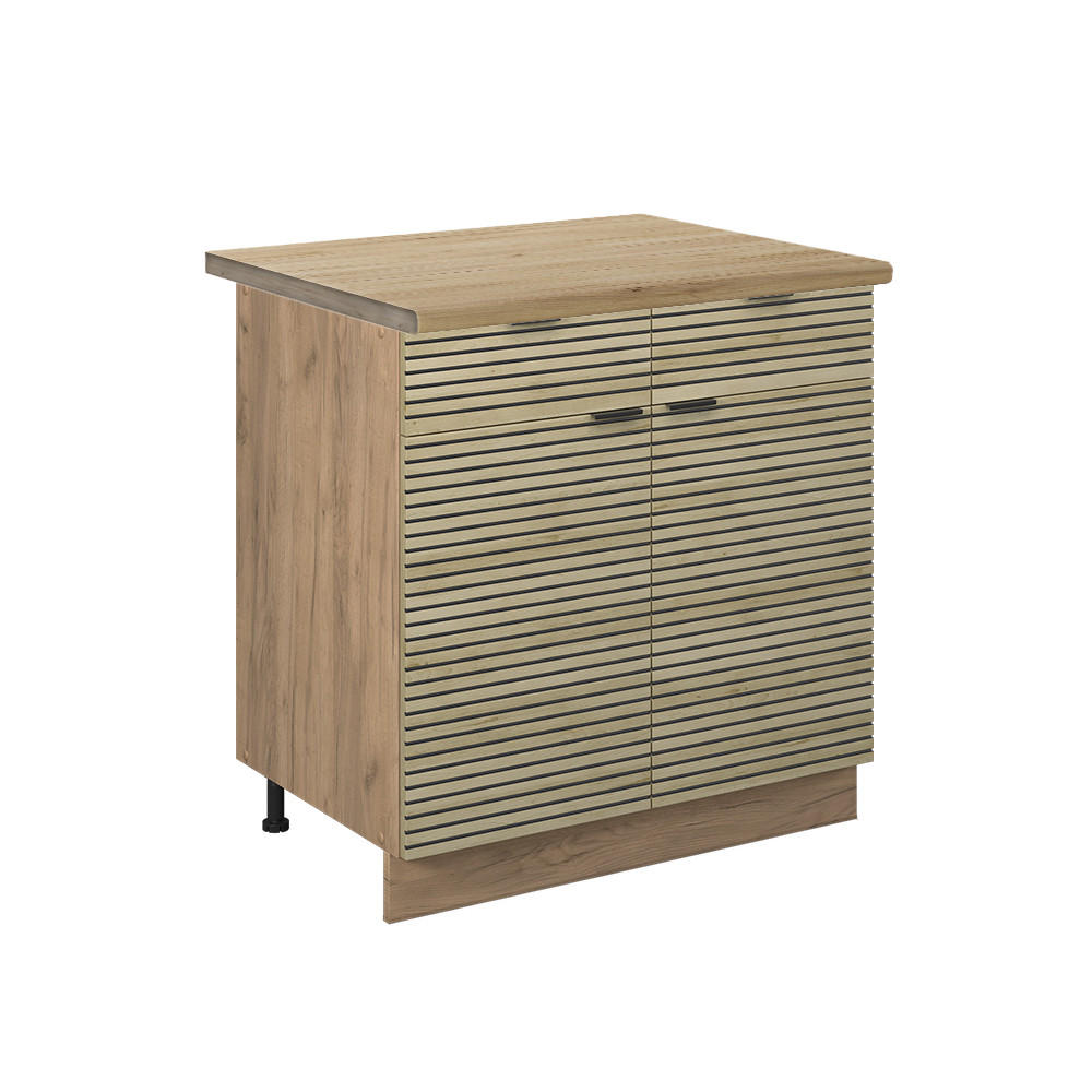 KÖKSUNDERSKÅP Fame-Line Ekpanel 80 cm , AP Oak Ekfärgad, Honungsek 82/80/60 cm