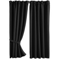 VORHANG 2ER SET NEWYORK HxB 160x140 cm Schwarz - Schwarz, Textil (140/160cm) - Gardinenbox