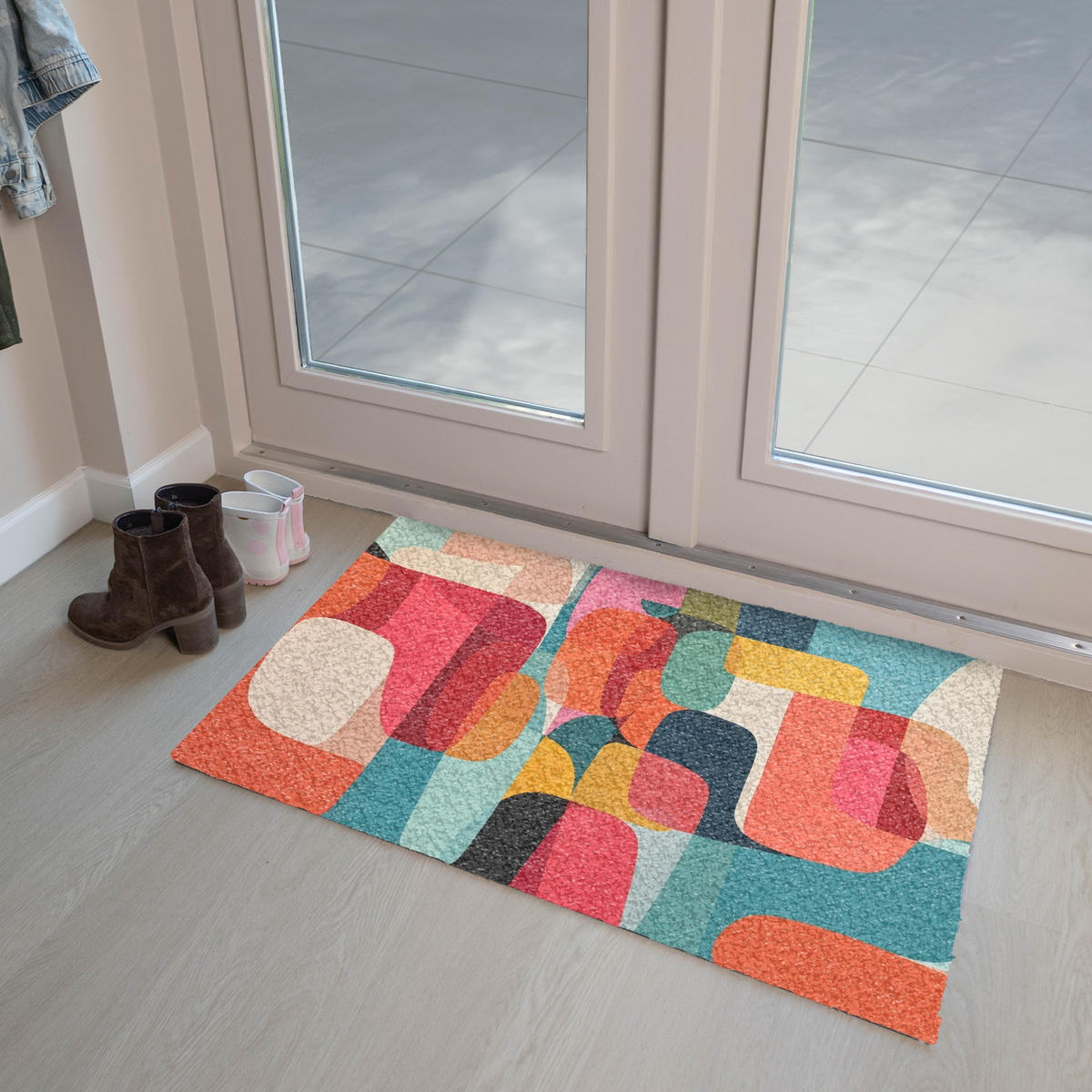 FUSSMATTE Formen - Bunt - Abstrakt - Flugzeuge Sauberlaufmatte 90x60 cm - Multicolor, Kunststoff (90/0.4cm) - MuchoWow