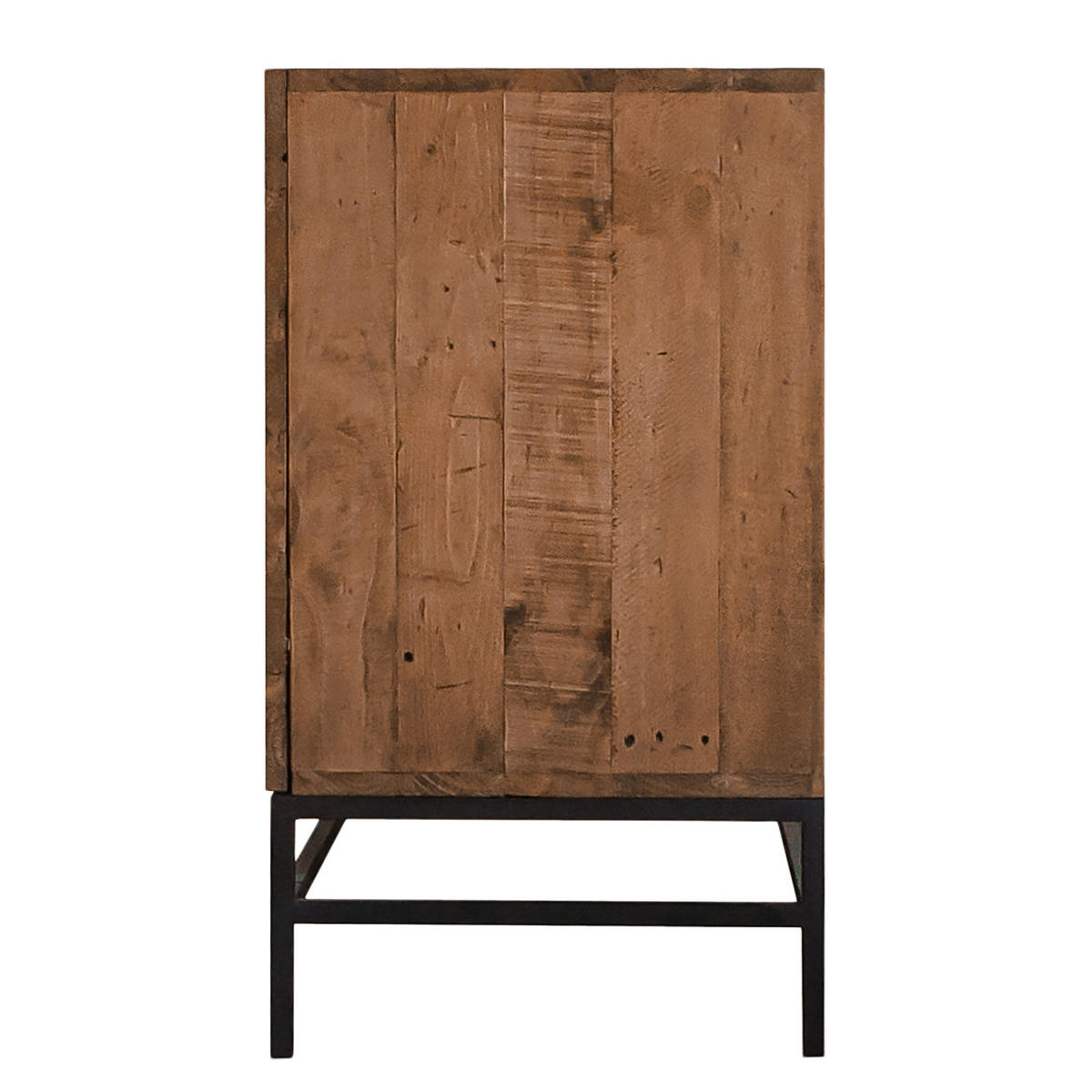 SIDEBOARD mit 3 Türen - Akazie massiv / Metall - Schwarz/Pinienfarben, Holz (200/80/45cm) - home24