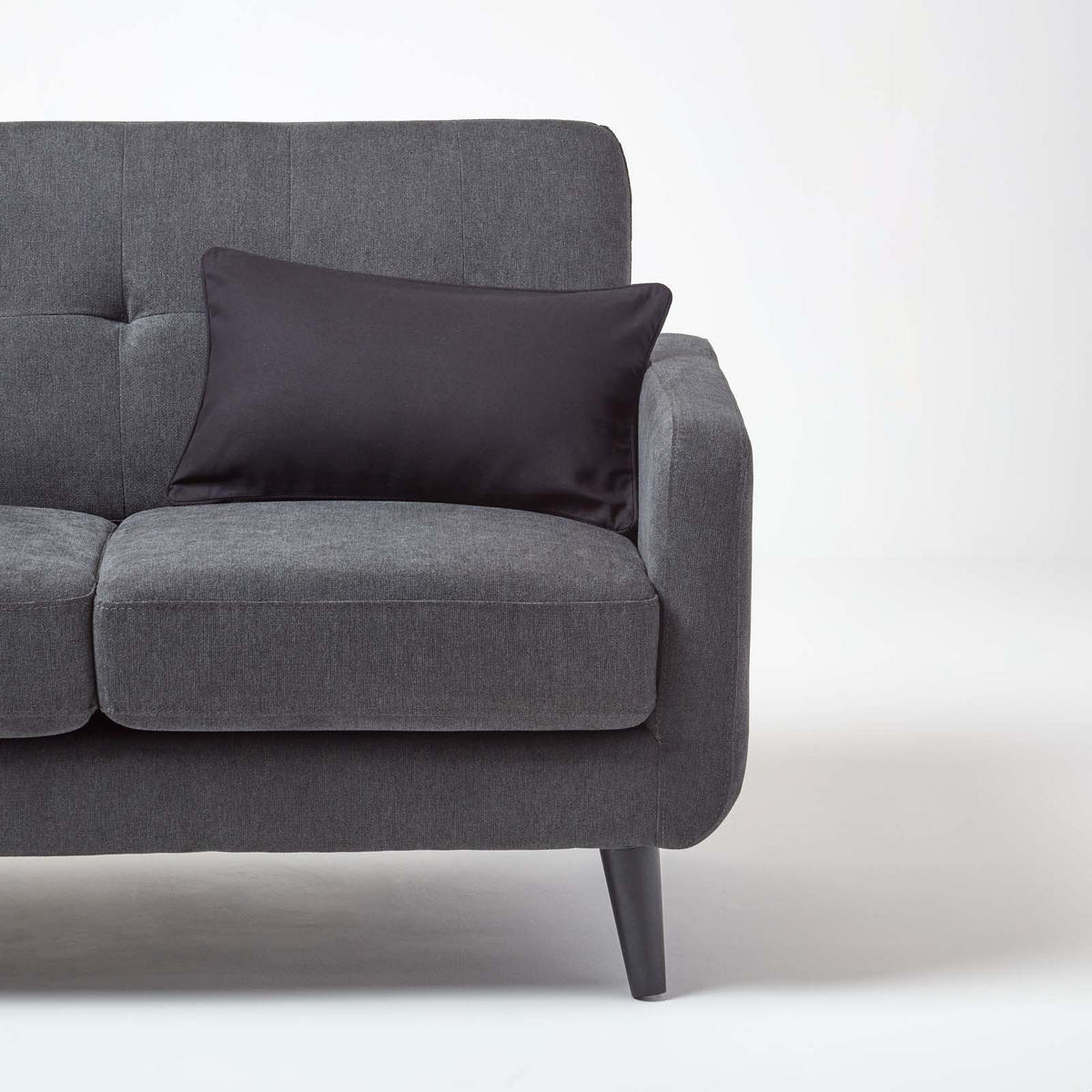 KISSENHÜLLE schwarz 30/50 cm, 100% Baumwolle - Schwarz, Textil (30/50cm) - Homescapes