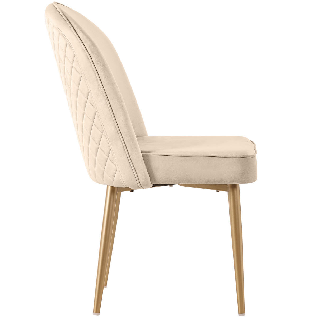 ESSZIMMERSTÜHLE ergonomisch 6er-Set 45,5 x 62 x 87,5 cm Samt Beige - Beige, Metall (62/87.5/45.6cm) - Meubliv