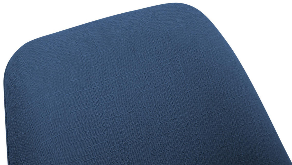 STUHL Stoff Blau - Blau/Eukalyptusholzfarben, Holz/Textil (48/84/55cm) - CLP