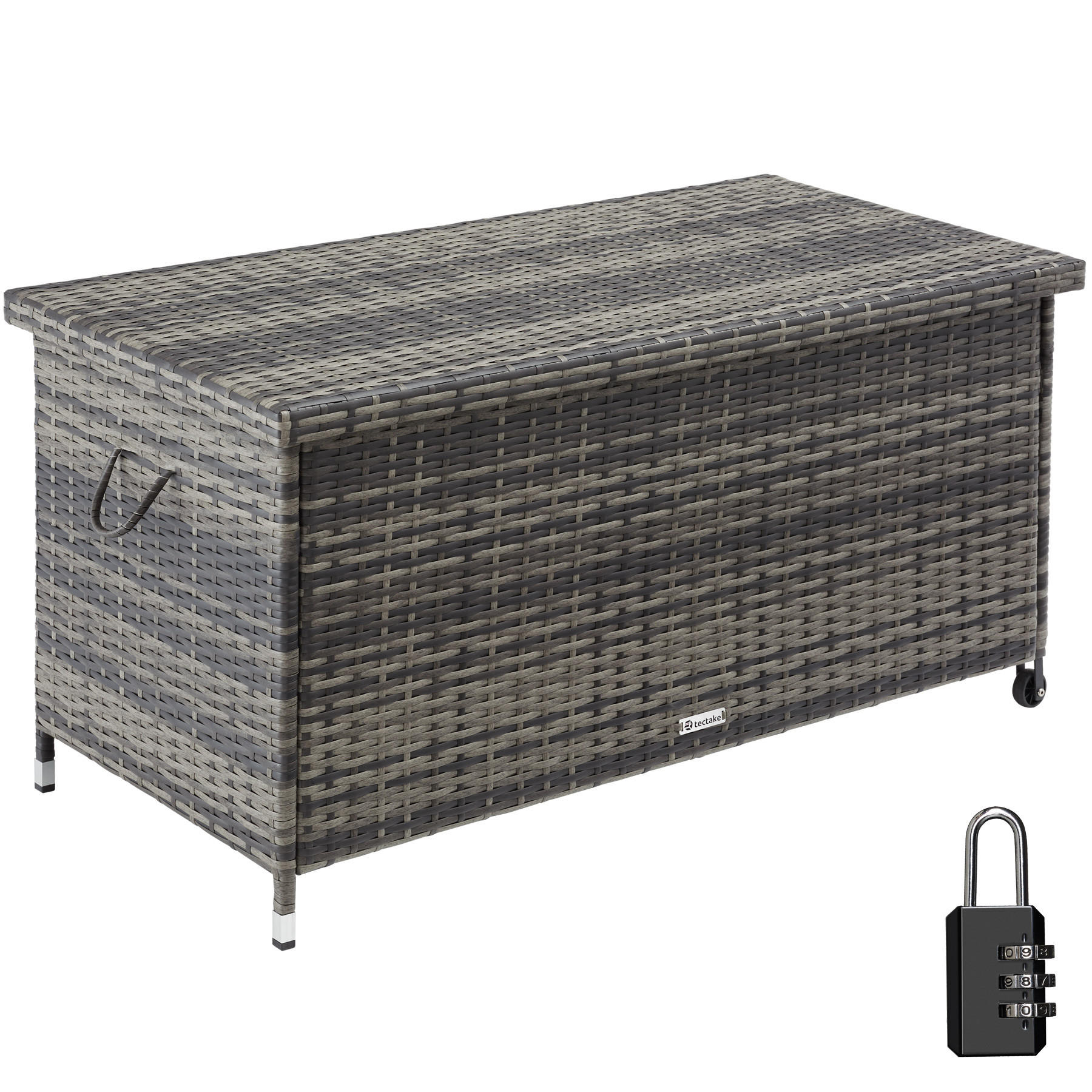 AUFLAGENBOX Kiruna,121 x 56 x 60 cm,grau - Grau, Kunststoff (56/60/121cm) - tectake