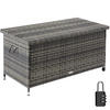 AUFLAGENBOX Kiruna,121 x 56 x 60 cm,grau - Grau, Kunststoff (56/60/121cm) - tectake
