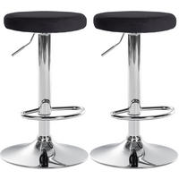BARHOCKER 2er Set Pontius Samt chrom schwarz - Chromfarben/Schwarz, Textil/Metall (38.5/81/38.5cm) - TPFLiving