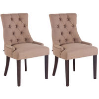 ESSZIMMERSTUHL 2er Set Hilon Stoff Taupe Braun Wohnzimmerstuhl - Taupe, Textil (55/92/58cm) - DELUKE