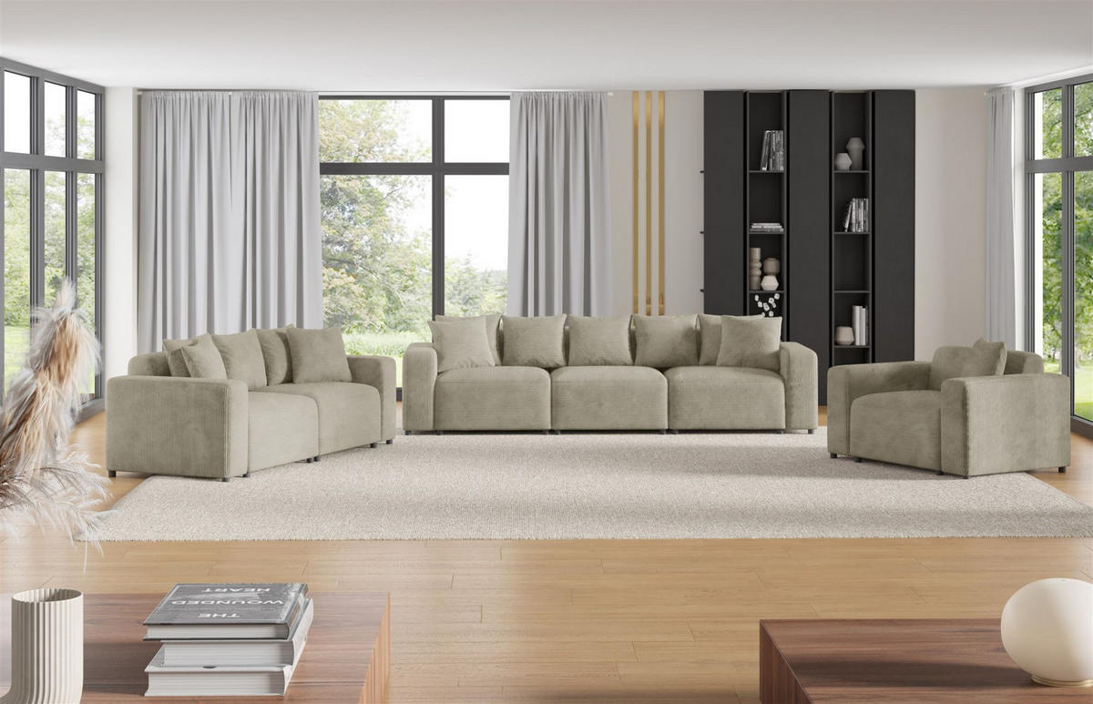 SOFA Megan 2-sitzer In Poso - Beige, Holzwerkstoff/Textil (236/75/98cm) - Fun Möbel