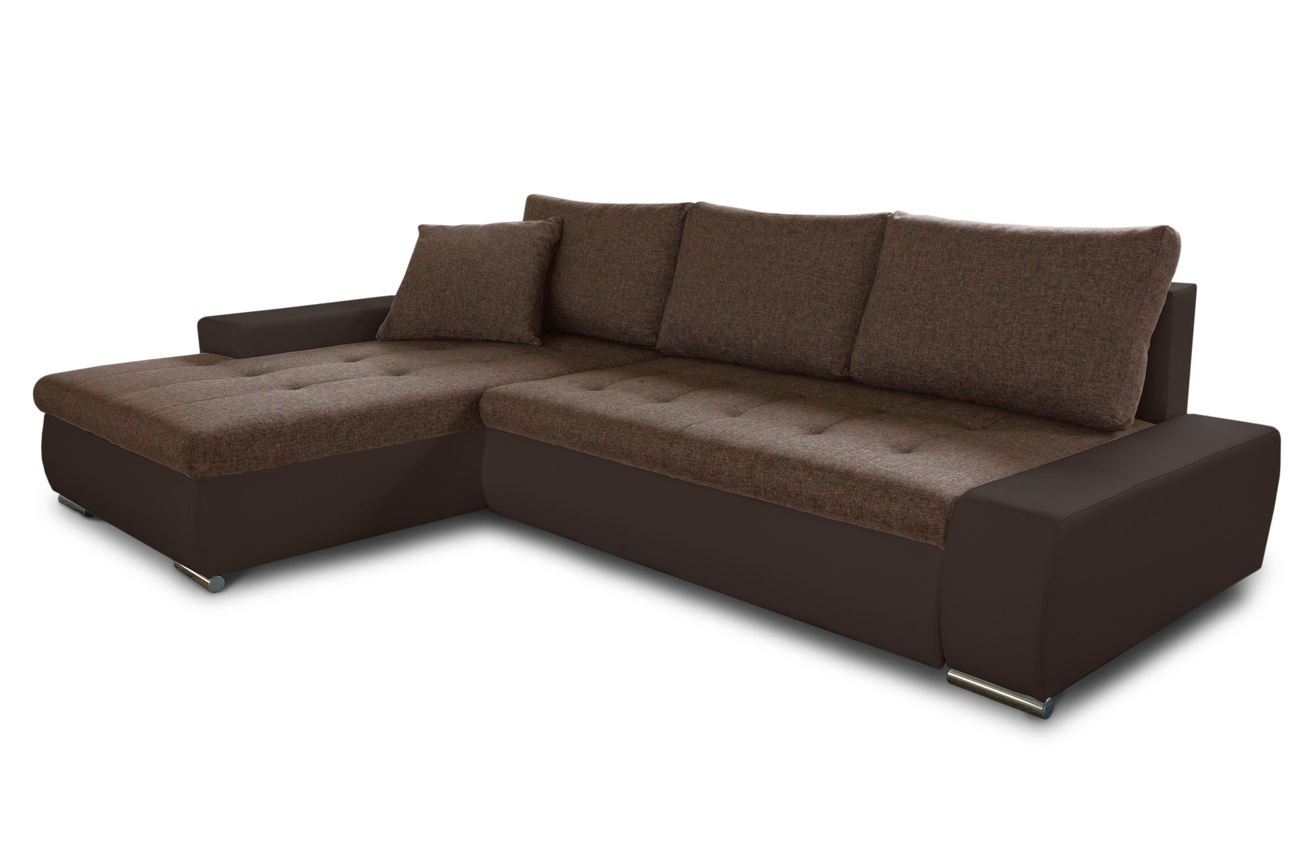 ECKSOFA Faris, Seite: Links - Braun, Holz/Textil (266/184cm) - Sofnet