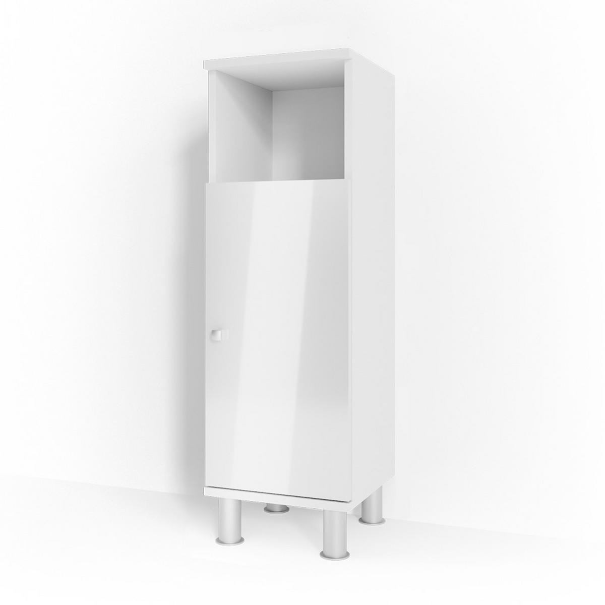 MIDISCHRANK Fynn Weiß Hochglanz 30 x 95 cm - Weiß Hochglanz, Holzwerkstoff (30/95/30cm) - Vicco