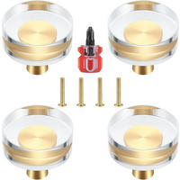 SCHRANKKNOPF Kristall 4er-Set 30x27 mm - Goldfarben, Metall (3/2.7/3cm)