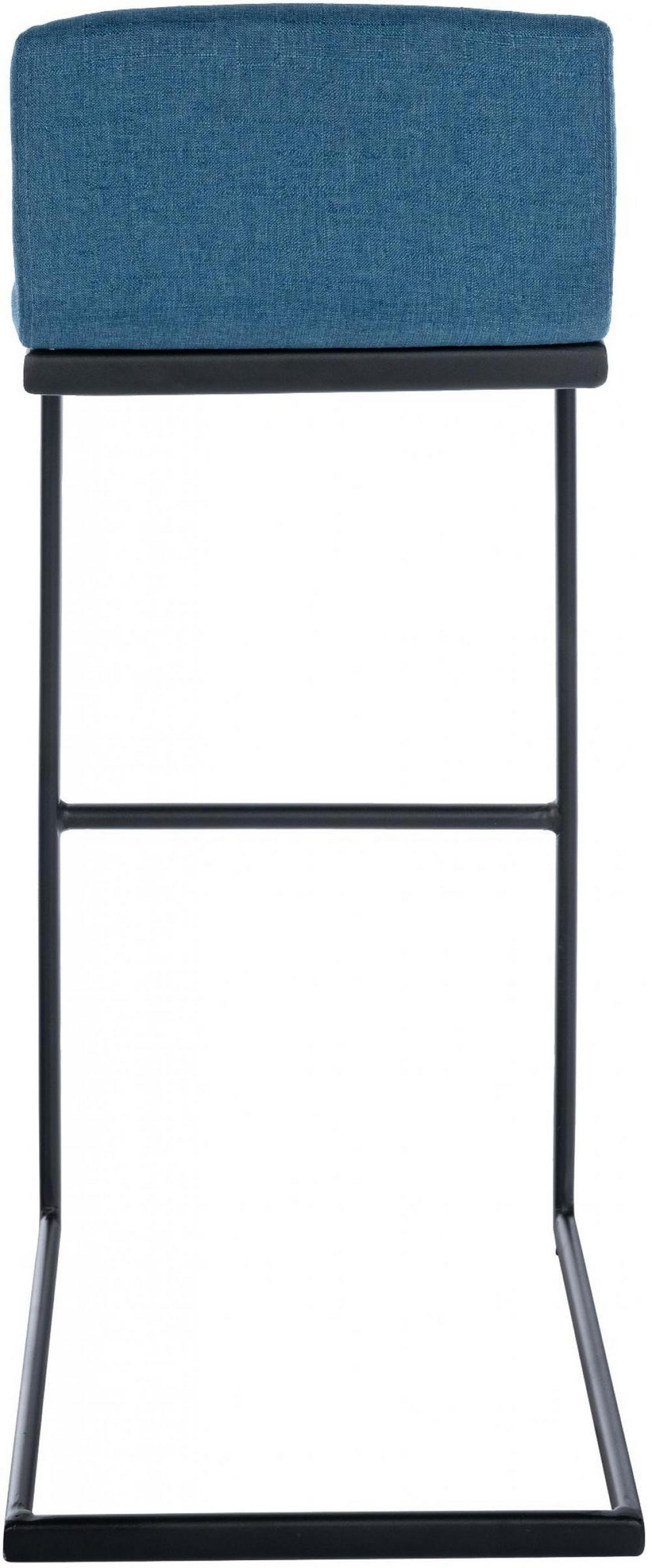 BARHOCKER Stoff Blau - Blau/Schwarz, Textil/Metall (40/96/50cm) - CLP
