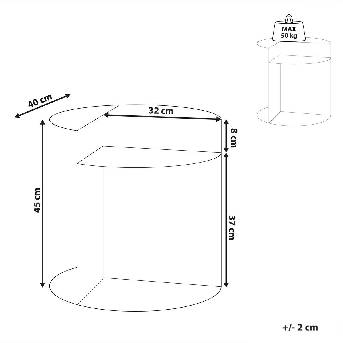 BEISTELLTISCH Metall Gelb Taggart - Gelb, Metall (40/40/45cm) - Beliani