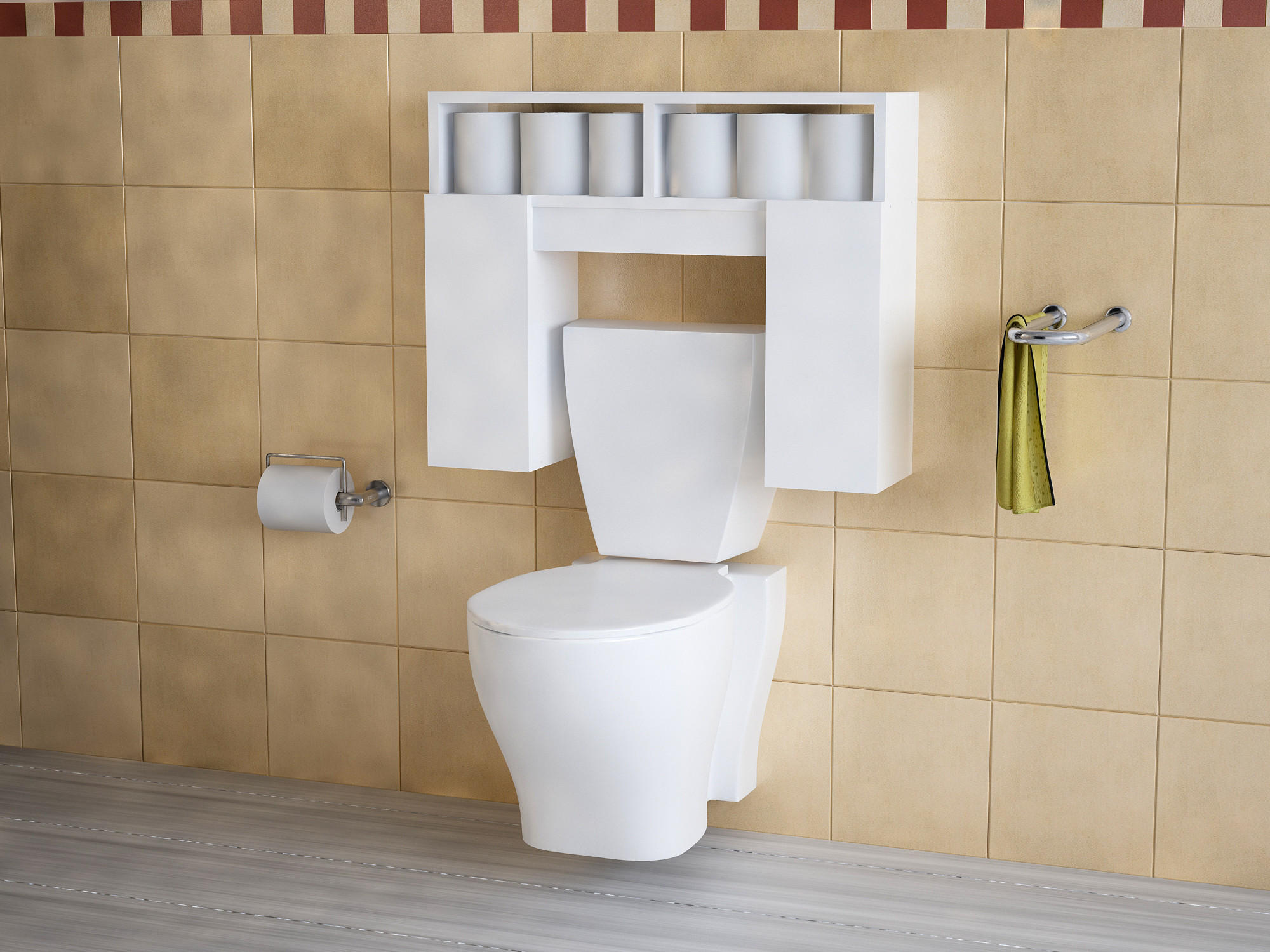 TOILETTEN HÄNGESCHRANK Geronimo Weiß - Weiß, Holzwerkstoff (76.2/60.8/19.5cm) - moebel17