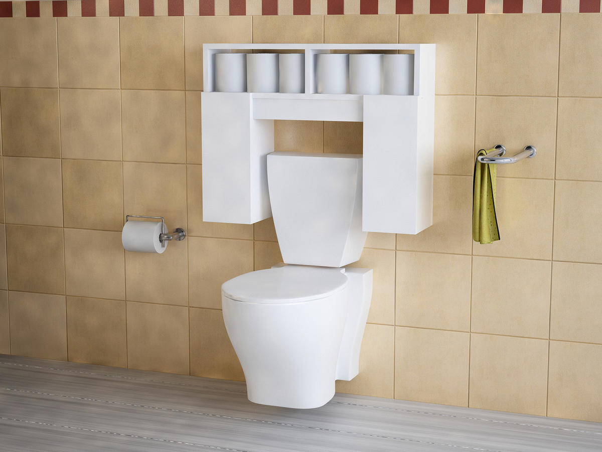 TOILETTEN HÄNGESCHRANK Geronimo Weiß - Weiß, Holzwerkstoff (76.2/60.8/19.5cm) - moebel17