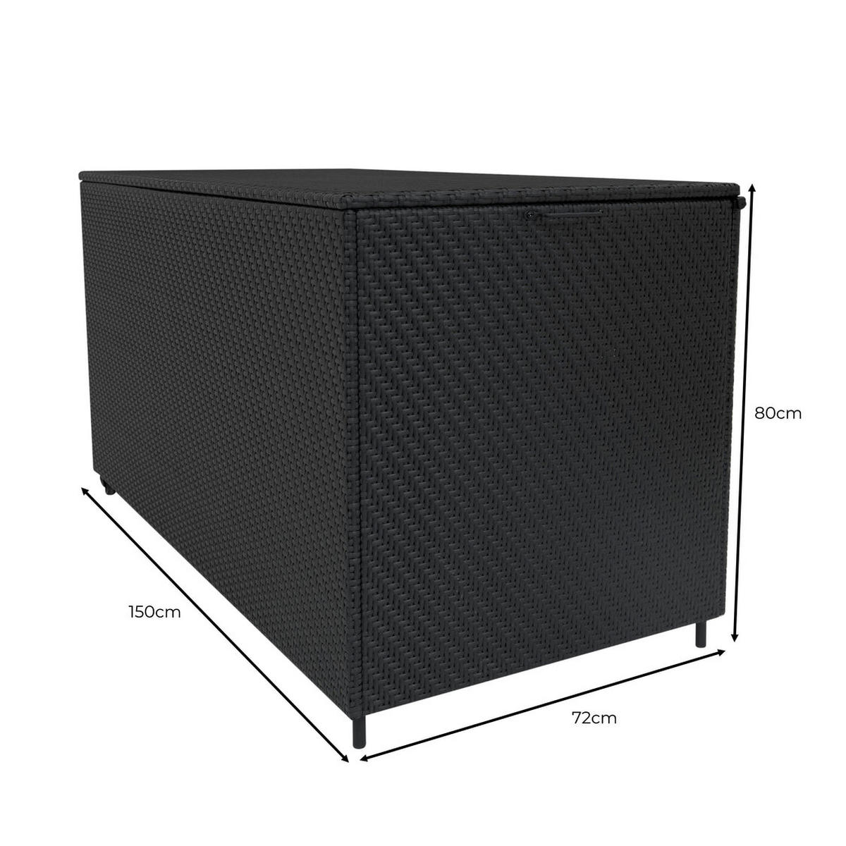 KISSENBOX Serafina Rattan 700L - Schwarz - Schwarz, Kunststoff (150/80/72cm) - Jardi