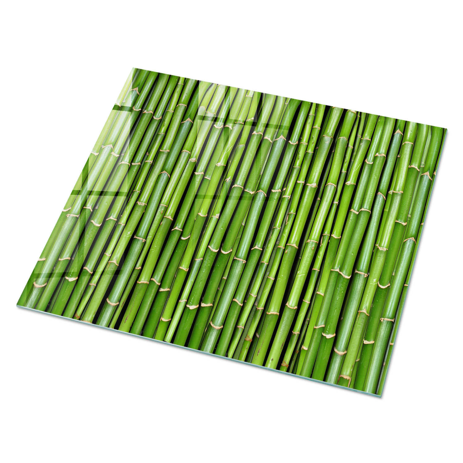 GLASPLATTE 80x60 cm – Grüner Bambus - Beige, Glas (0.4/80/60cm) - ArtPrintCave