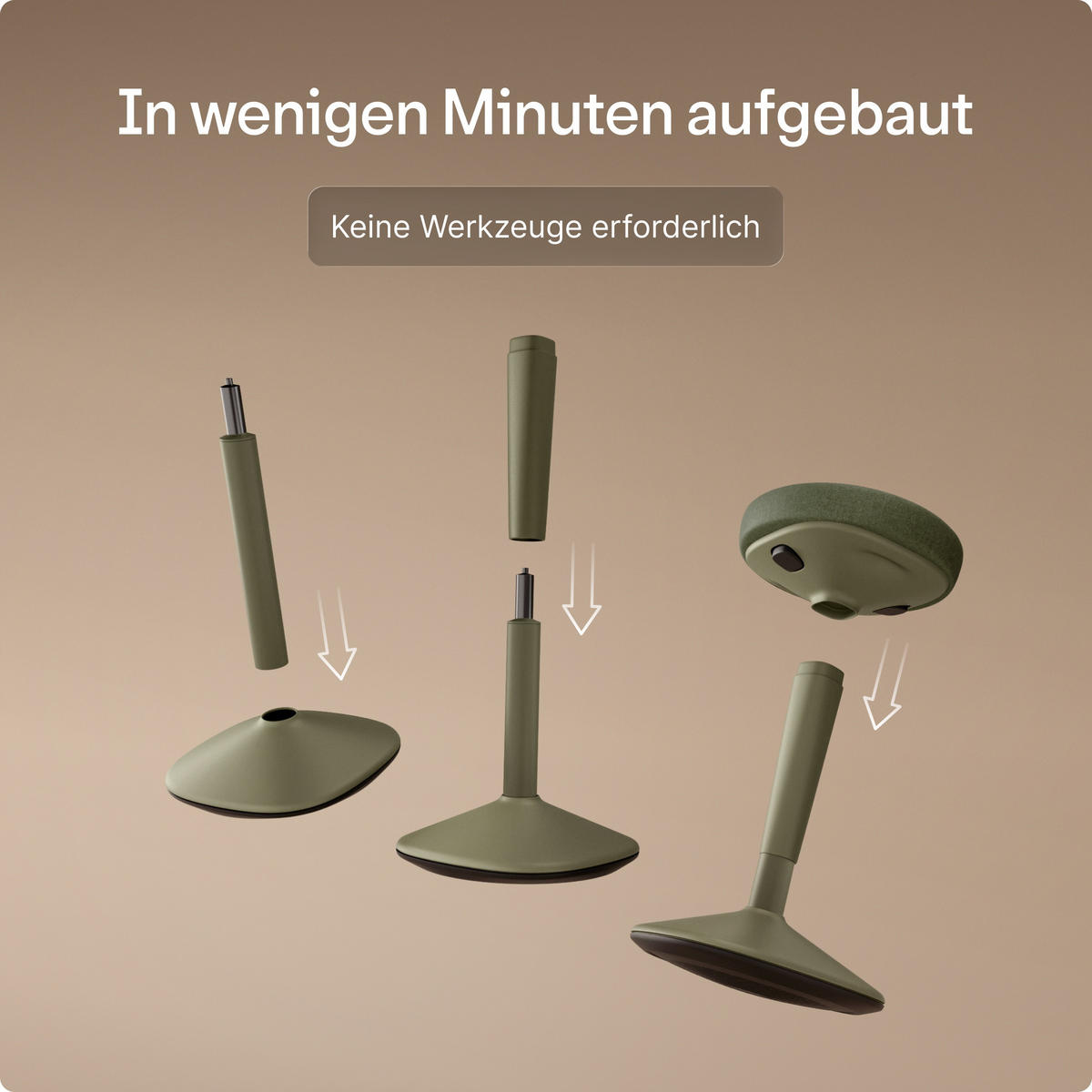 ERGONOMISCHER Balancehocker, Grün - Grün, Kunststoff (37/58/37cm) - Desktronic