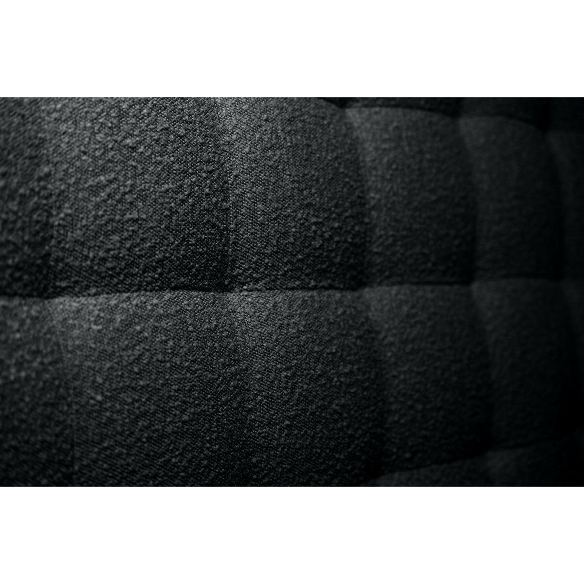 KOPFTEIL gepolstert - Gesteppt – schwarzer Bouclé-Stoff - 90 cm - Beige/Schwarz, Karton/Holz (90/120/10cm) - Sommeil de Plomb