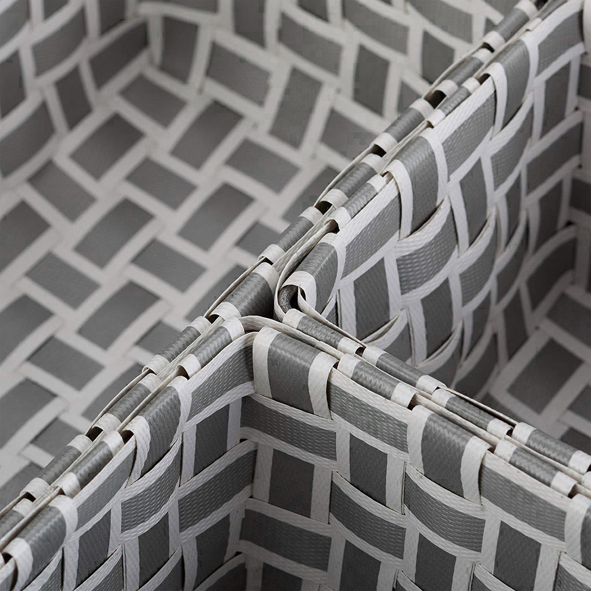 8XAUFBEWAHRUNGSKORB - Weiß/Grau, Kunststoff/Metall (35.5/10/25.5cm) - Relaxdays