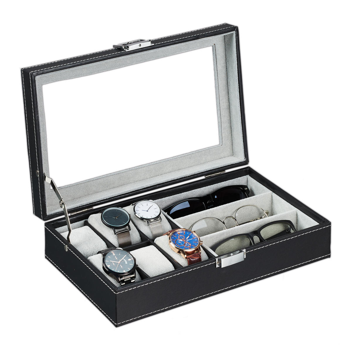 SCHMUCKAUFBEWAHRUNG - Multicolor, Holzwerkstoff/Kunststoff (33/9/20.5cm) - Relaxdays