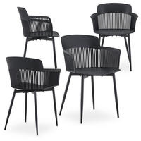 GARTENSTÜHLE MANTEY 4er-Set schwarz - Schwarz, Metall (59/81/52cm) - IDIMEX