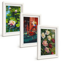 BILDER SET 3er Set - 20x30 cm Weißer Rahmen - Lilien im Garten, bunte Blumen - Weiß, Kunststoff (20/30cm) - TULUP