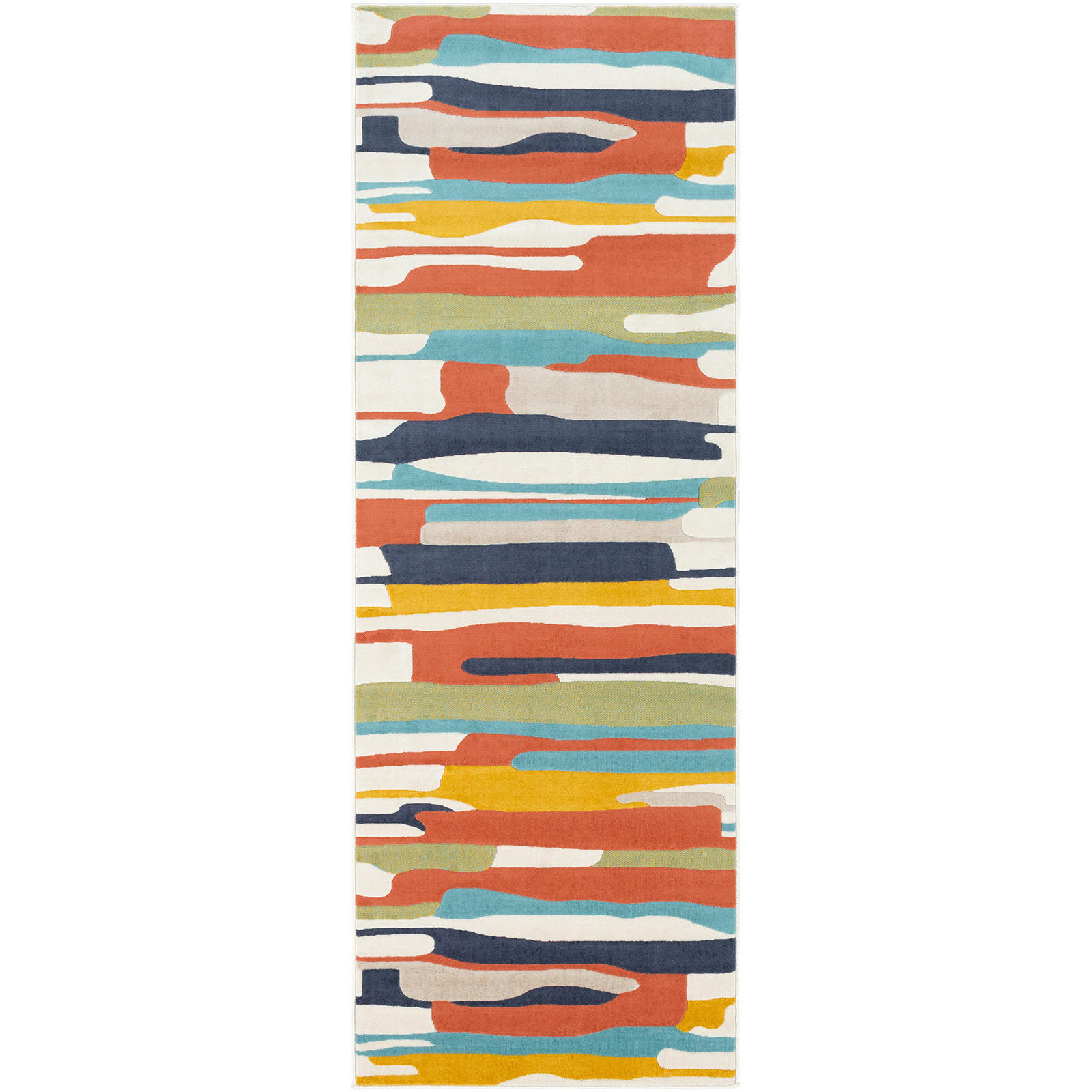 KURZFLORTEPPICH 80/220 cm Mehrfarbig - Multicolor/Orange, Naturmaterialien/Textil (80/220cm) - LIVABLISS