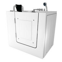 SITZWANNE Whirlpool mit Tür S02WP-TH-A-L - Weiß, Glas/Kunststoff (100/113/78cm) - AcquaVapore by Sandra Jentho