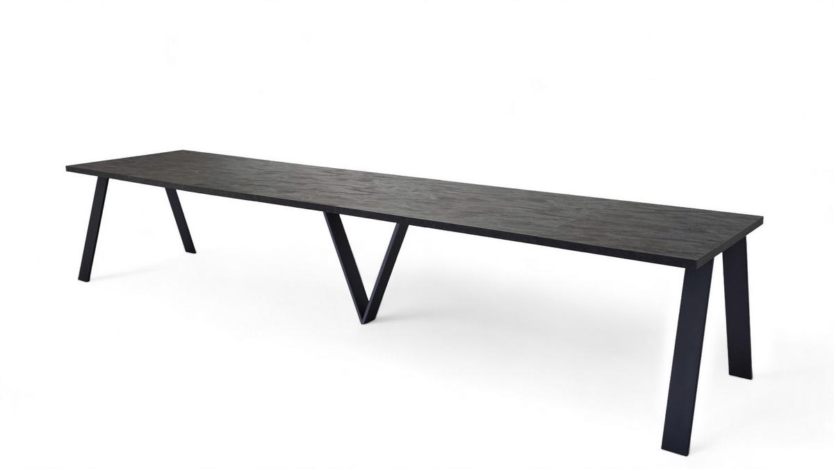 ESSTISCH XXL Lungo ausziehbar 130-405/90/75 cm - Graphitfarben, Holzwerkstoff (130/90/75cm) - Endo-Moebel