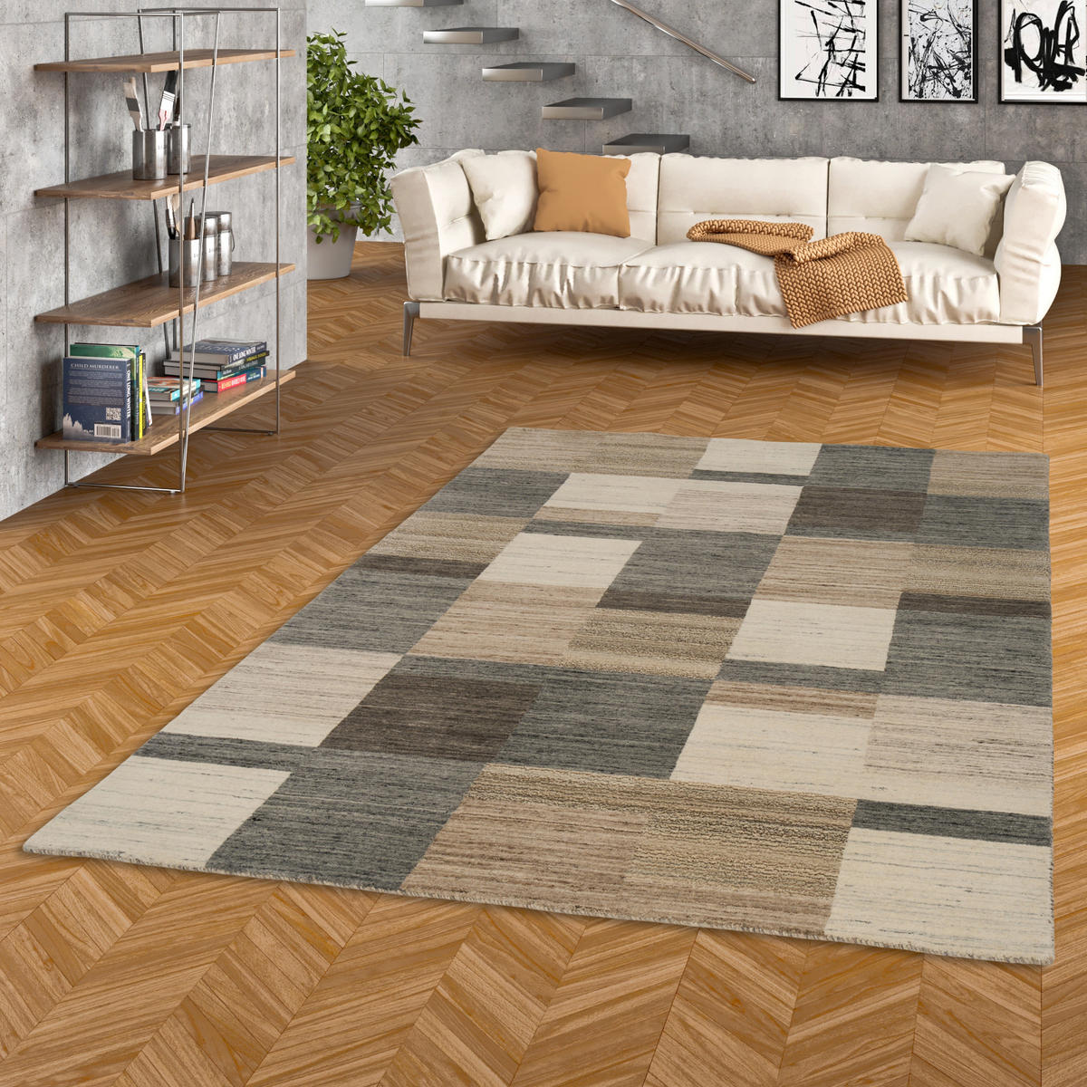 NATUR WOLLE TEPPICH GABBEH ESTA - Naturfarben, Textil (70/140cm) - Pergamon