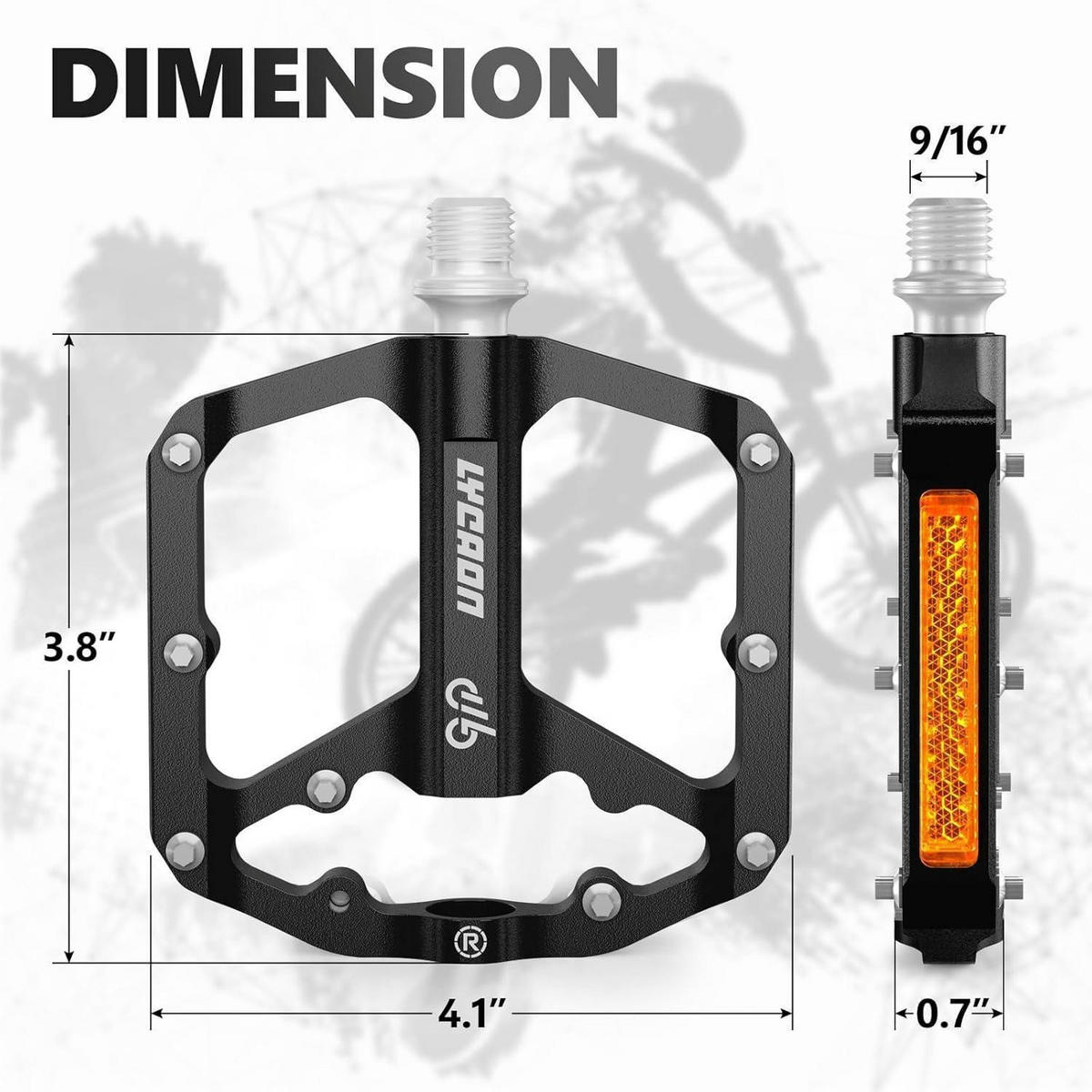FAHRRADPEDALE Aluminium Schwarz 9/16'' 3 Lager - Schwarz, Metall (9.7/1.8/10.4cm)