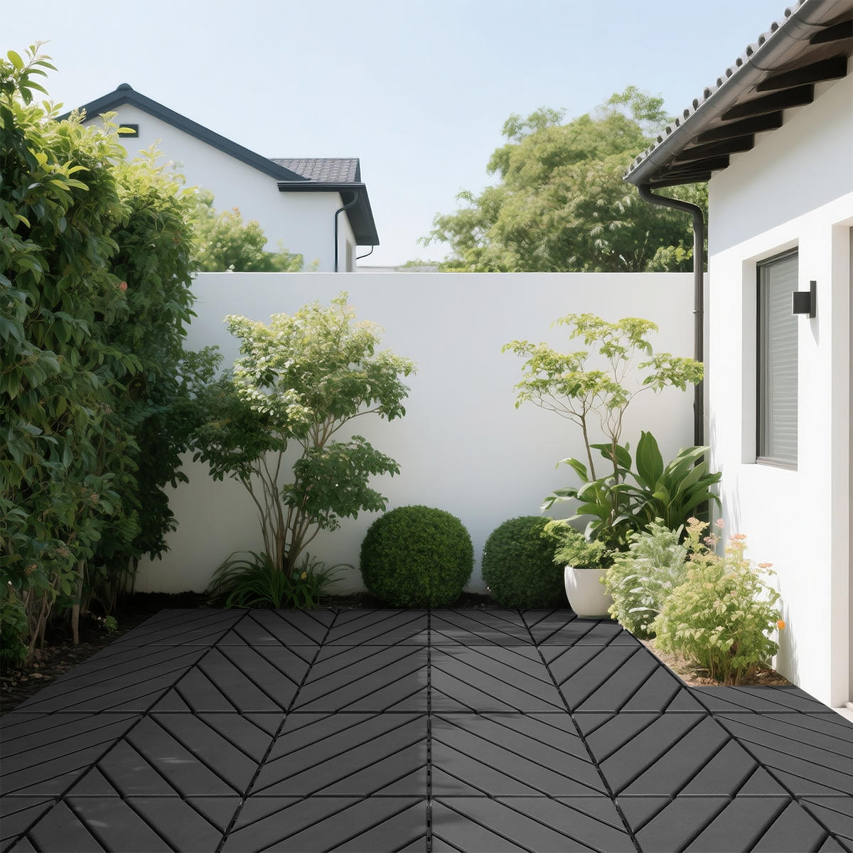TERRASSENFLIESE 30.5/30.5/2 Dunkelgrau, 12"x12" Quadratisch, Plastik 44 Stück - Dunkelgrau, Kunststoff (30.5/30.5/2cm) - Oxeza